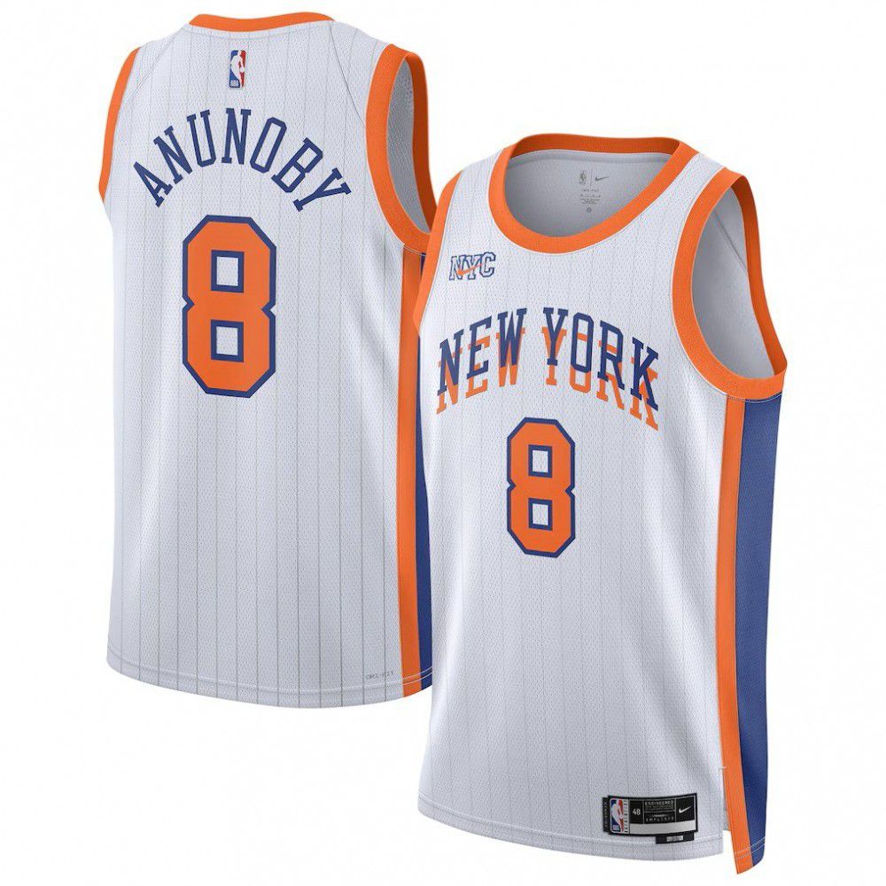 OG Anunoby New York Knicks White 2024/25 Swingman Player Jersey - City Edition-Pro Kit Vault | Brand New 26/27 Sports Jerseys
